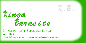 kinga barasits business card